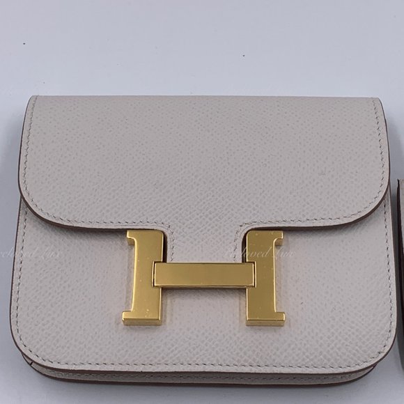Authentic HERMES Gris Pale (light grey) Constance Slim Epsom Leather Gold HW - Picture 4 of 17